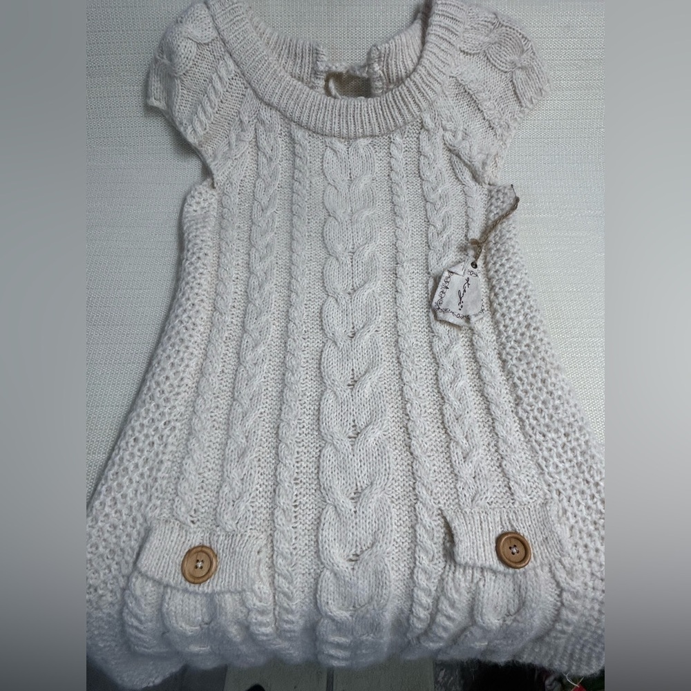 Anthropology Sleeveless Cable Knit Dress with Pocket Details - Cream - Picture 7 of 7
